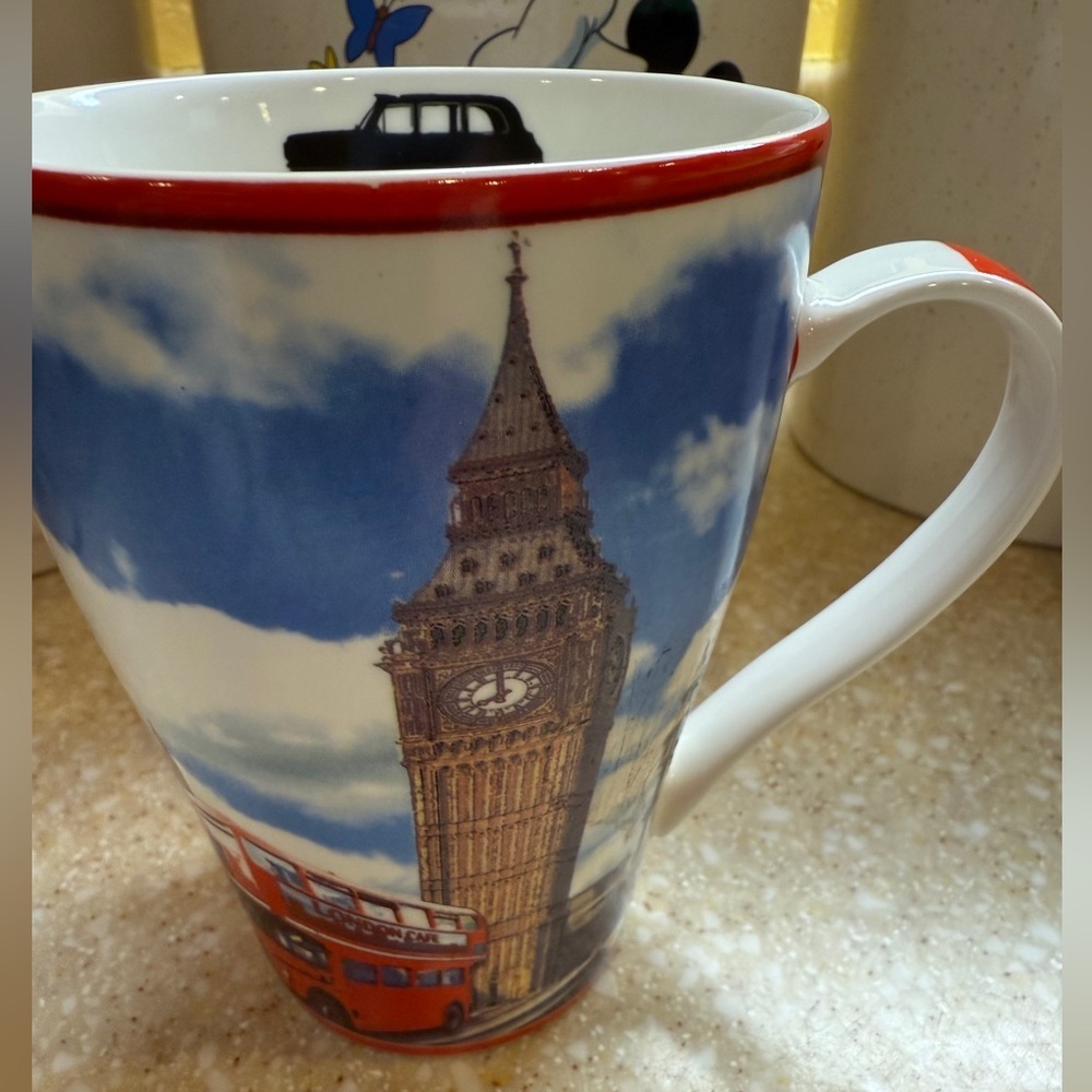 Paul Cardew Big Ben London Mug New Bone China Coffee Cup with Red & Blue Accents